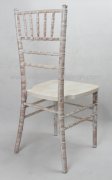 Stackable Limewashed wood chiavari tiffany chair