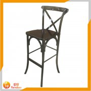 Banquet wood bar cross X back high chair