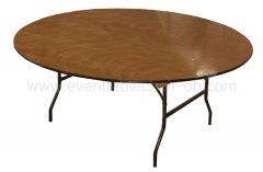 Folding plywood round table with PVC edge