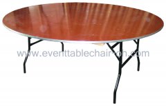 Folding plywood round table with Alu edge(T/U shape