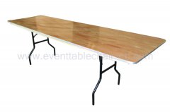 Plywood rectangle folding table with Alu edge(T/U s