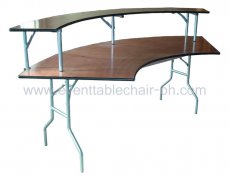 Plywood banquet serpentine tables for wedding party event