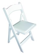 Banquet wood white folding chair