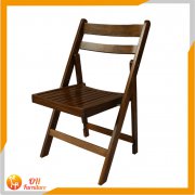 Wooden slatted folding chair